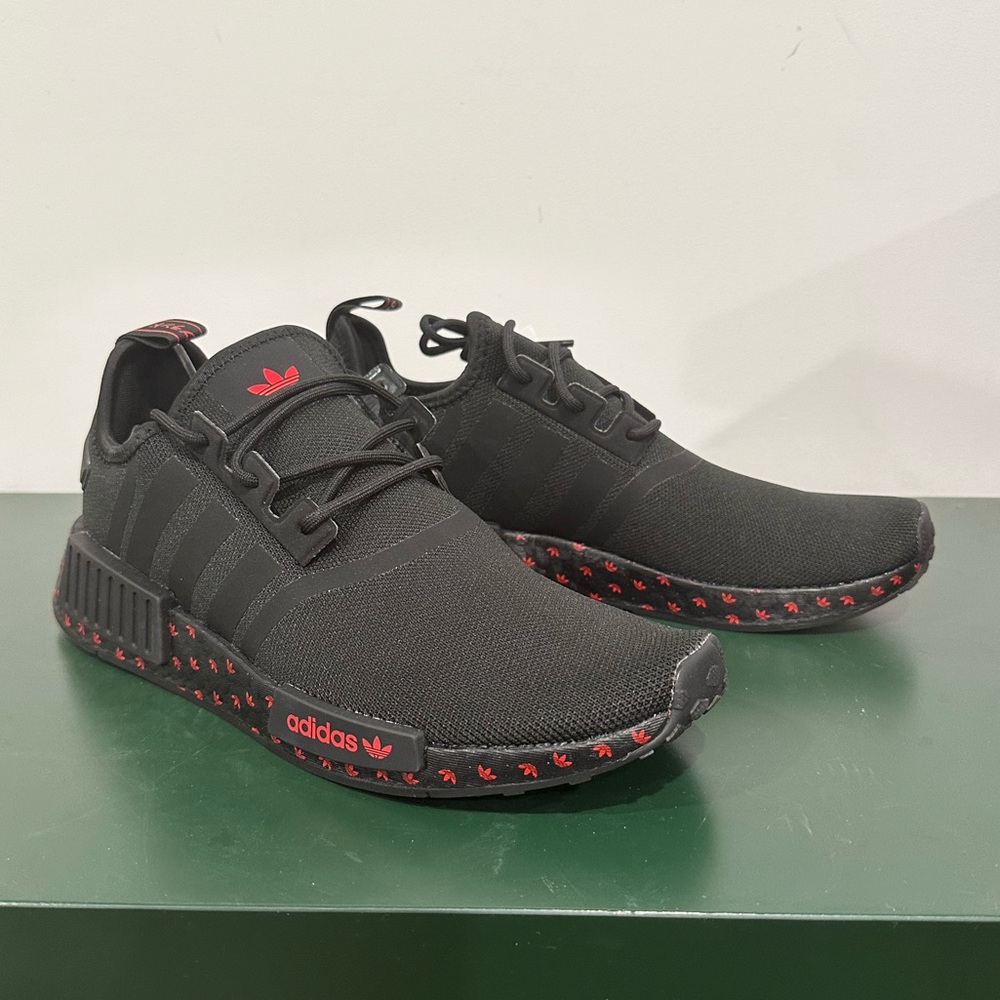 adidas NMD_R1 'BLACK SCARLET TREFOIL MIDSOLE' Men's 9
